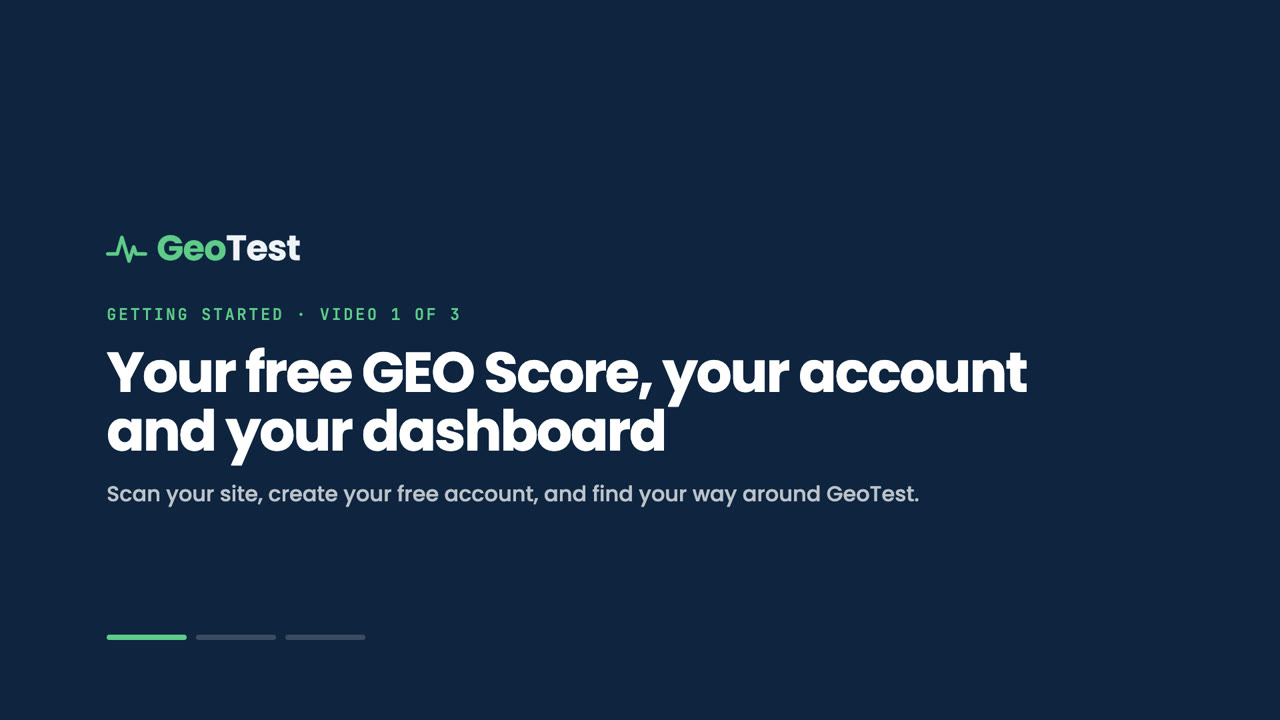 Opening frame of the GeoTest video guide Getting started with GeoTest